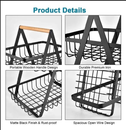 Fruit Basket Fancy Portable 2 Tier & 3 Tier Kitchen and Living room basket.