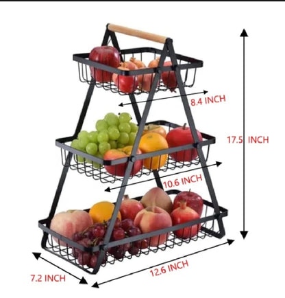 Fruit Basket Fancy Portable 2 Tier & 3 Tier Kitchen and Living room basket.